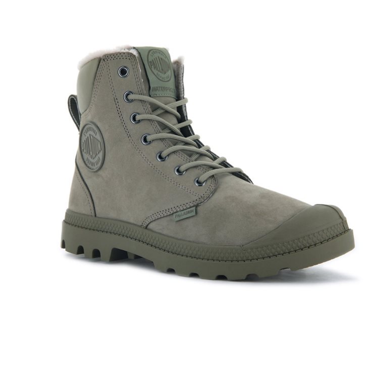 Olive Palladium Pampa Sport Cuff WPS Men's Boots | ZA-098MLYE