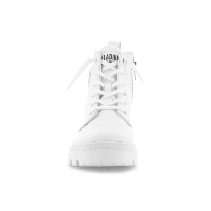 White Palladium Pallabase Leather Women's Boots | ZA-760VSRP