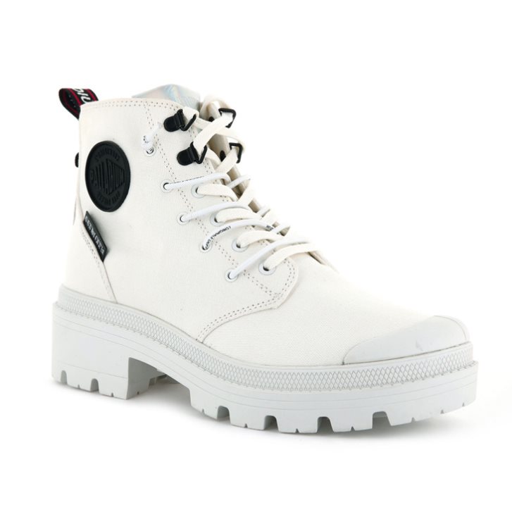 White Palladium Pallabase Metro Women's Boots | ZA-429QOBC