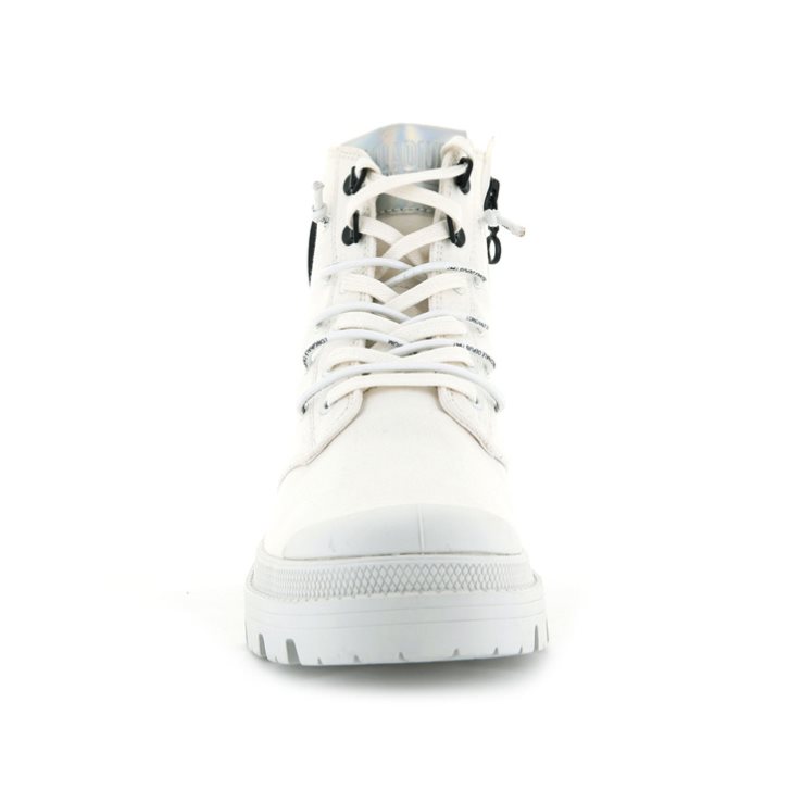 White Palladium Pallabase Metro Women's Boots | ZA-429QOBC