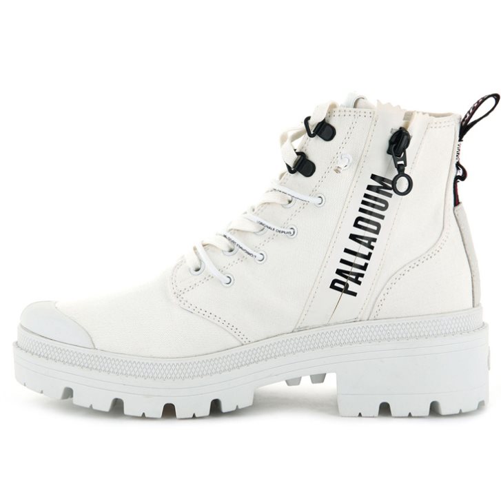 White Palladium Pallabase Metro Women's Boots | ZA-429QOBC