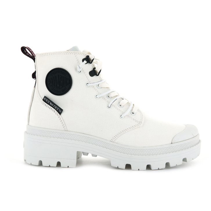 White Palladium Pallabase Metro Women\'s Boots | ZA-429QOBC