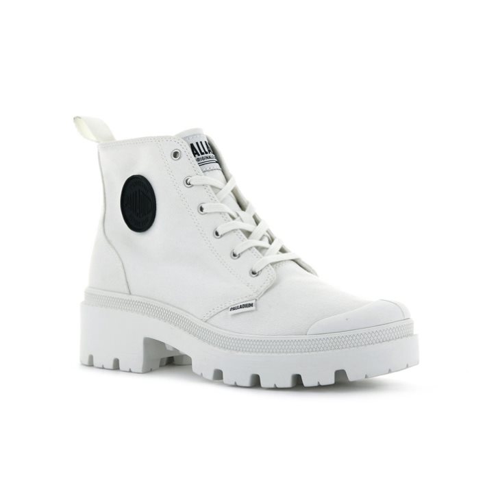 White Palladium Pallabase Twill Women's Boots | ZA-632XVJC