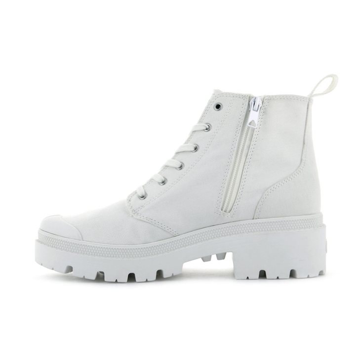 White Palladium Pallabase Twill Women's Boots | ZA-632XVJC