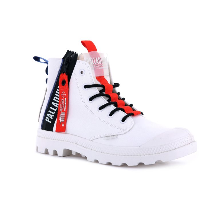 White Palladium Pampa Hi Ticket To Earth Men's Boots | ZA-738TWFN