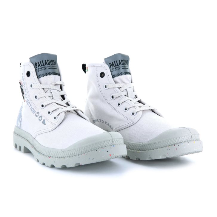 White Palladium Pampa Organic Metro Men's Boots | ZA-482MGVB