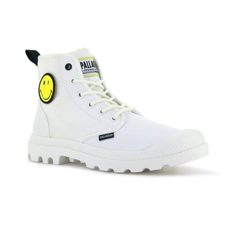 White Palladium Pampa Smiley Change Men's Boots | ZA-076XOTW