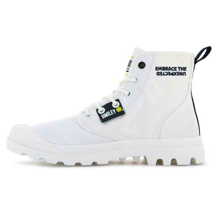 White Palladium Pampa Smiley Change Men's Boots | ZA-076XOTW