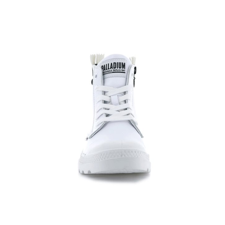 White Palladium Pampa Ubn Zips Leather Women's Boots | ZA-150EQBP