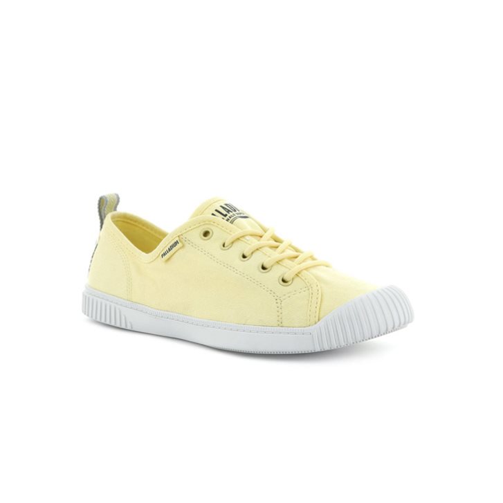 Yellow Palladium Easy Lace Canvas Low Tops Women's Sneakers | ZA-395UTLK