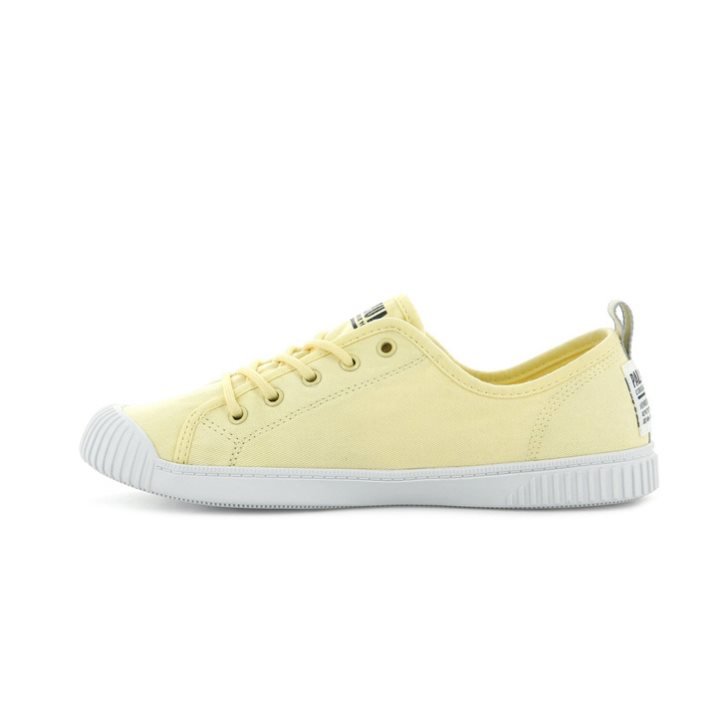 Yellow Palladium Easy Lace Canvas Low Tops Women's Sneakers | ZA-395UTLK