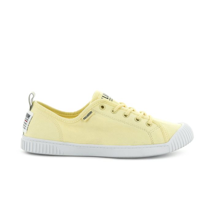 Yellow Palladium Easy Lace Canvas Low Tops Women\'s Sneakers | ZA-395UTLK