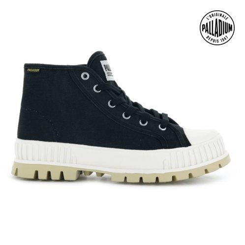 Black Palladium Pallashock Mid OG Men's Boots | ZA-608EWVU