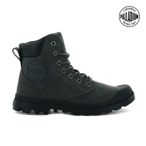 Black Palladium Pampa Cuff WP LUX Men's Boots | ZA-879PEZR