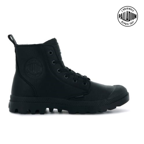 Black Palladium Pampa Zip Leather ESS Men's Boots | ZA-245ISCF