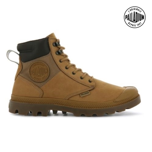 Brown Palladium Pampa Shield WP+ LUX Men's Boots | ZA-860EFLV