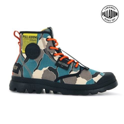 Camo Palladium Pampa Lite Overlab Men's Boots | ZA-347VGDP