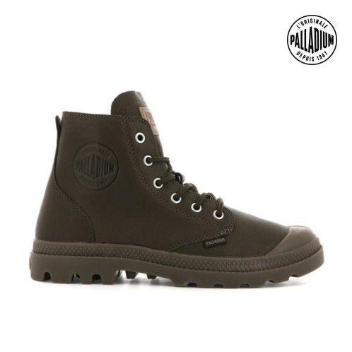 Chocolate Palladium Pampa Hi Leather UL Men's Boots | ZA-673FKQJ