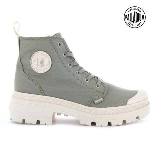 Green Palladium Pallabase Twill Women's Boots | ZA-450AGSV