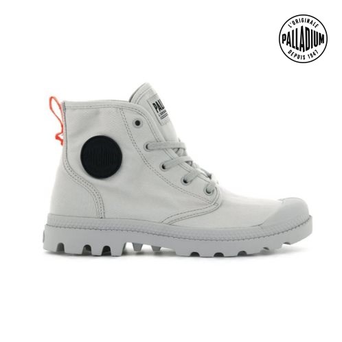 Light Grey Palladium Pampa Hi Twill Women's Boots | ZA-610KCTO