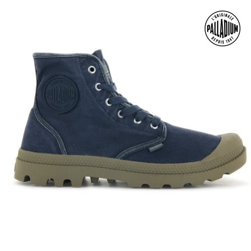 Navy Palladium Pampa Hi Men's Boots | ZA-971IQTS