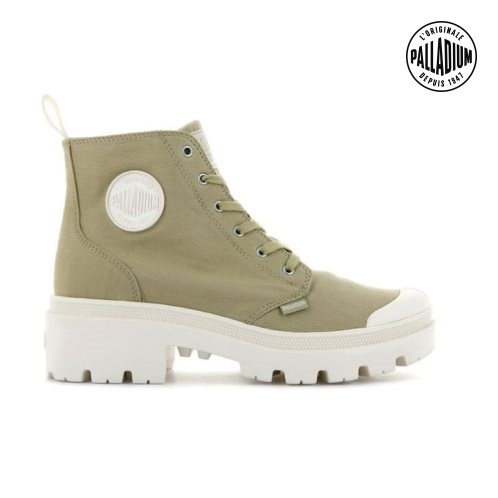 Olive Palladium Pallabase Twill Women's Boots | ZA-142KRUF