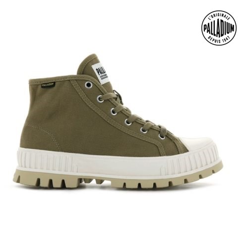 Olive Palladium Pallashock Mid OG Men's Boots | ZA-735MOLI