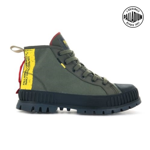 Olive Palladium Pallashock Supply Hi Men's Boots | ZA-195XRZN