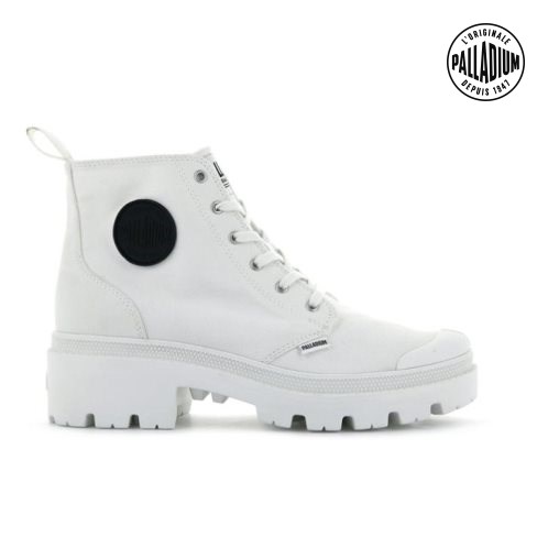 White Palladium Pallabase Twill Women's Boots | ZA-632XVJC