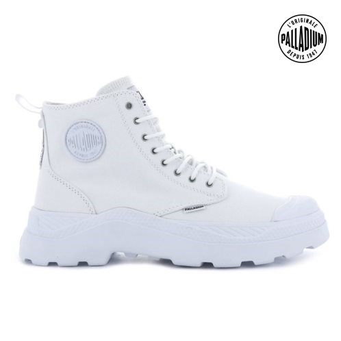 White Palladium Pallakix Hi Canvas Women's Boots | ZA-718FBPN