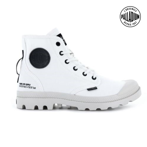 White Palladium Pampa Hi Htg Supply Men's Boots | ZA-876GSPX