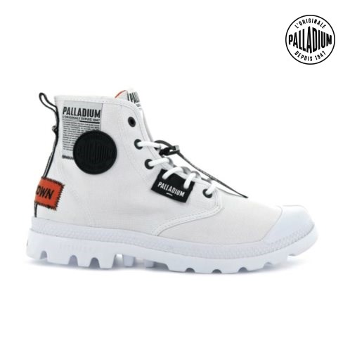 White Palladium Pampa Lite Overlab Women's Boots | ZA-763CKYF