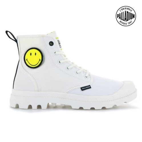 White Palladium Pampa Smiley Change Men's Boots | ZA-076XOTW